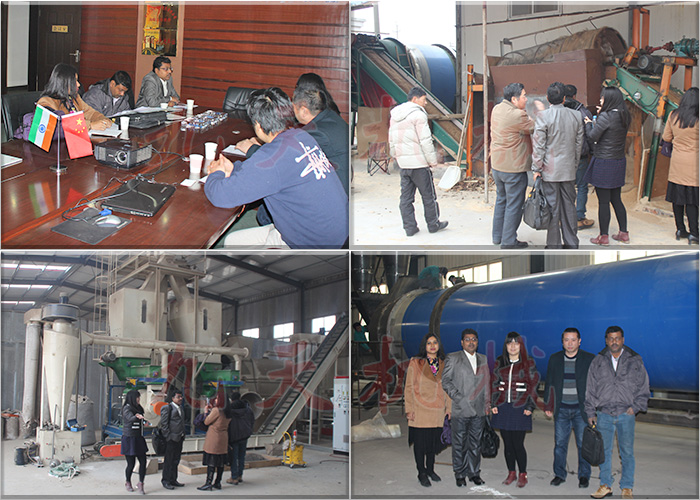 印度木屑生產(chǎn)生產(chǎn)線考察九天烘干機車間實拍